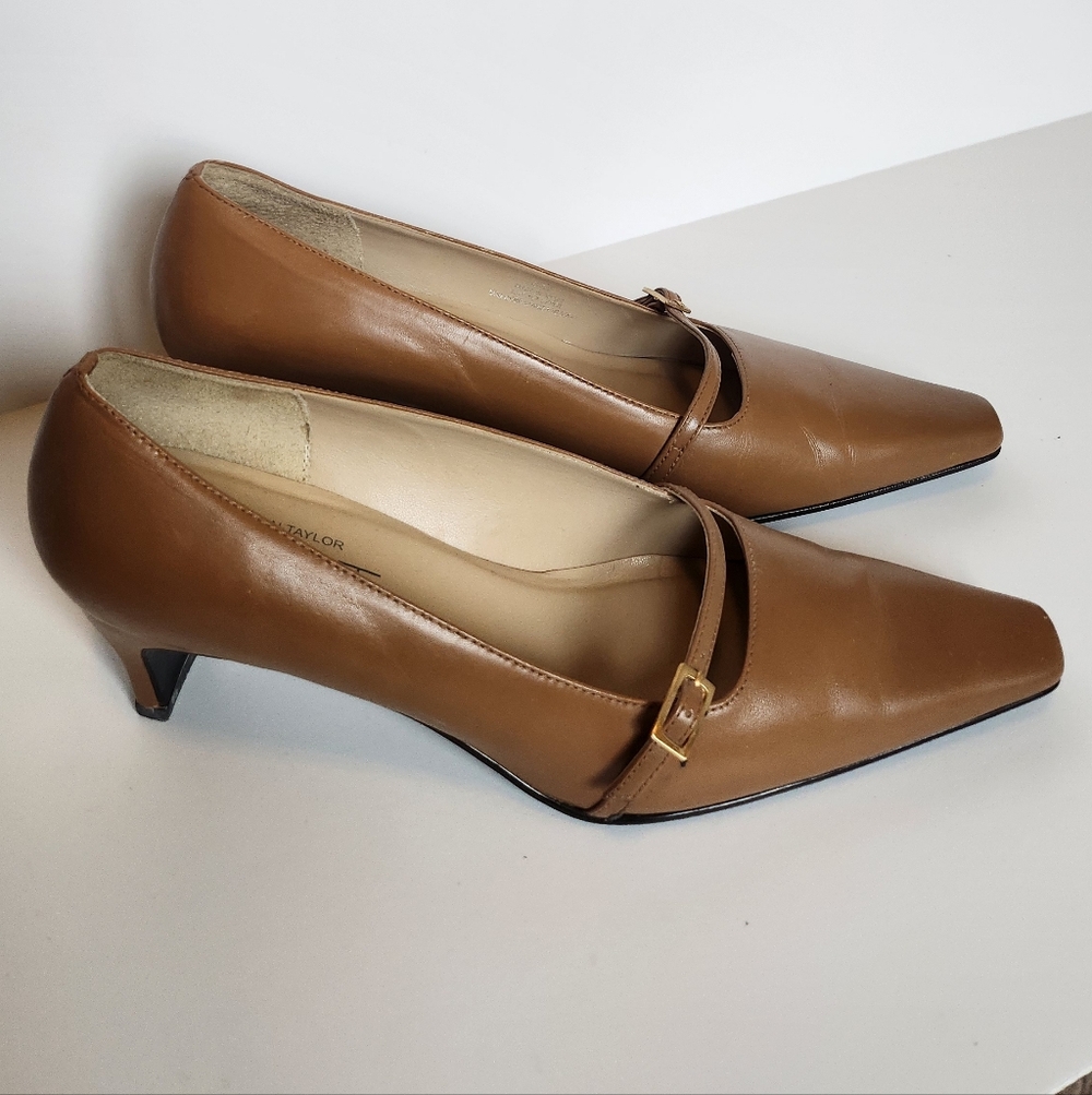 LOFT Brown Heels with Buckle Strap